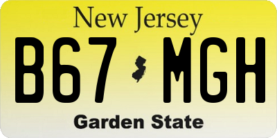 NJ license plate B67MGH