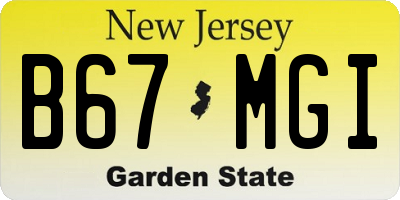 NJ license plate B67MGI