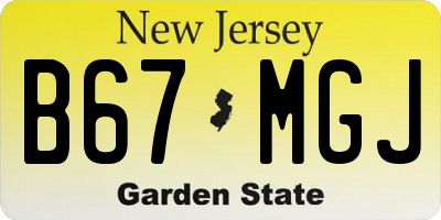 NJ license plate B67MGJ