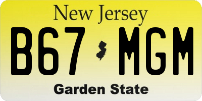 NJ license plate B67MGM