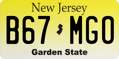 NJ license plate B67MGO