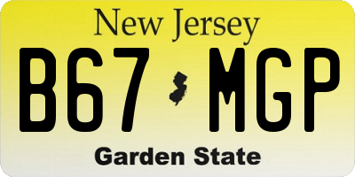 NJ license plate B67MGP