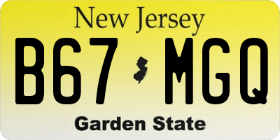 NJ license plate B67MGQ
