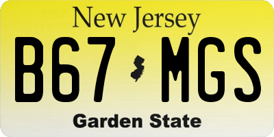 NJ license plate B67MGS