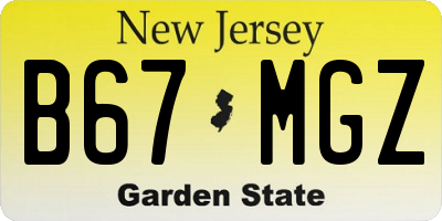 NJ license plate B67MGZ