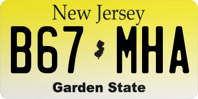 NJ license plate B67MHA