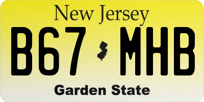 NJ license plate B67MHB