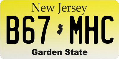 NJ license plate B67MHC