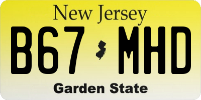 NJ license plate B67MHD