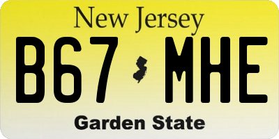 NJ license plate B67MHE