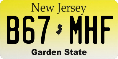 NJ license plate B67MHF