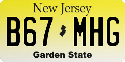 NJ license plate B67MHG