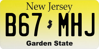 NJ license plate B67MHJ