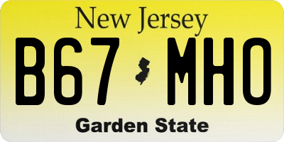 NJ license plate B67MHO