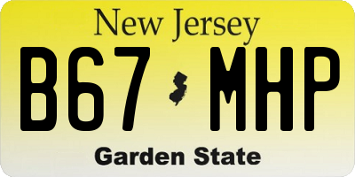 NJ license plate B67MHP