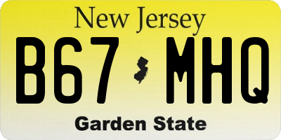 NJ license plate B67MHQ
