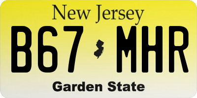 NJ license plate B67MHR