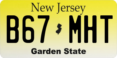 NJ license plate B67MHT