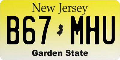 NJ license plate B67MHU