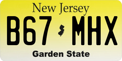 NJ license plate B67MHX