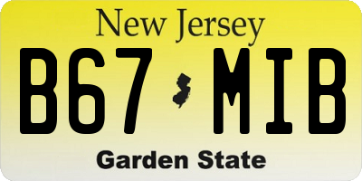 NJ license plate B67MIB