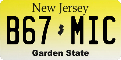 NJ license plate B67MIC