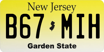NJ license plate B67MIH