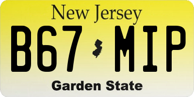 NJ license plate B67MIP