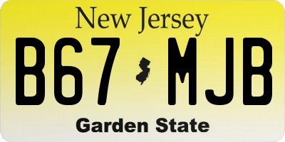 NJ license plate B67MJB