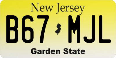 NJ license plate B67MJL