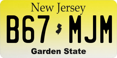 NJ license plate B67MJM