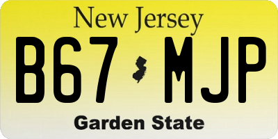 NJ license plate B67MJP