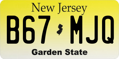 NJ license plate B67MJQ