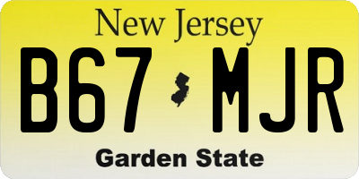 NJ license plate B67MJR