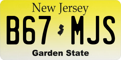 NJ license plate B67MJS