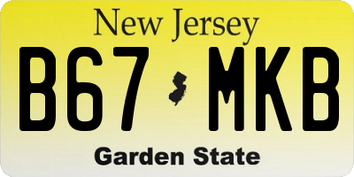 NJ license plate B67MKB