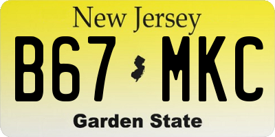 NJ license plate B67MKC