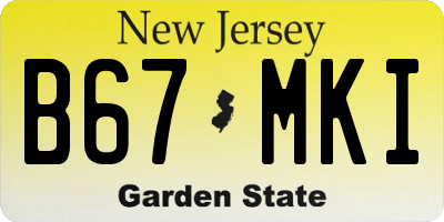 NJ license plate B67MKI
