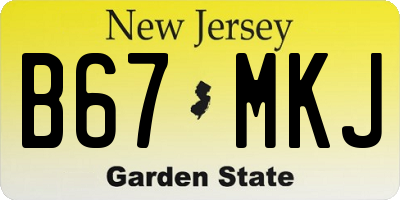 NJ license plate B67MKJ