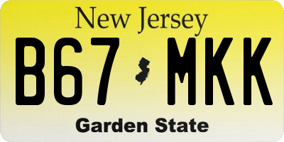 NJ license plate B67MKK