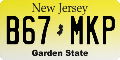 NJ license plate B67MKP