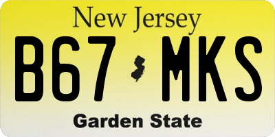 NJ license plate B67MKS