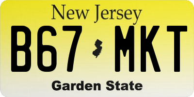 NJ license plate B67MKT