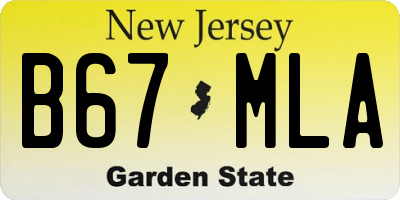 NJ license plate B67MLA