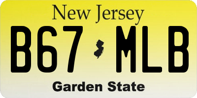 NJ license plate B67MLB