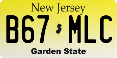 NJ license plate B67MLC