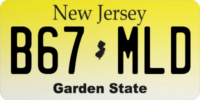 NJ license plate B67MLD