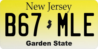 NJ license plate B67MLE