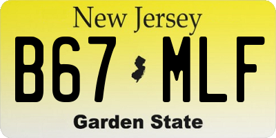 NJ license plate B67MLF