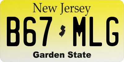 NJ license plate B67MLG